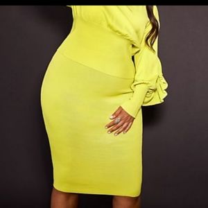 FTF Fashion to figure yellow citrus skirt zip 2